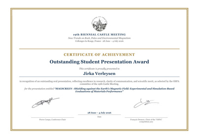 Certificaat van Jirka Verleysen