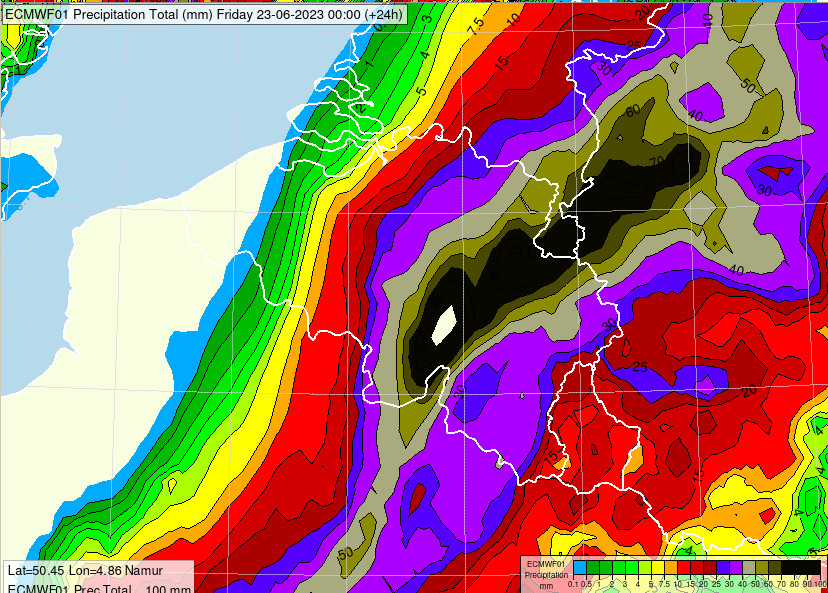 Une perturbation ondulante est arrivée de France sur la moitié est de notre pays et a été localement accompagnée d'orages violents et de rafales pouvant provoquer des perturbations, des inondations et des chutes d'arbres.